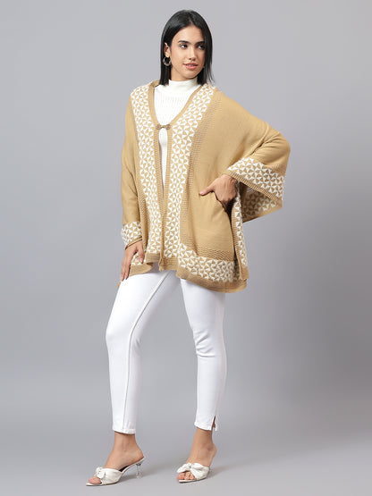 Women's Casual Khaki Jacquard Stole