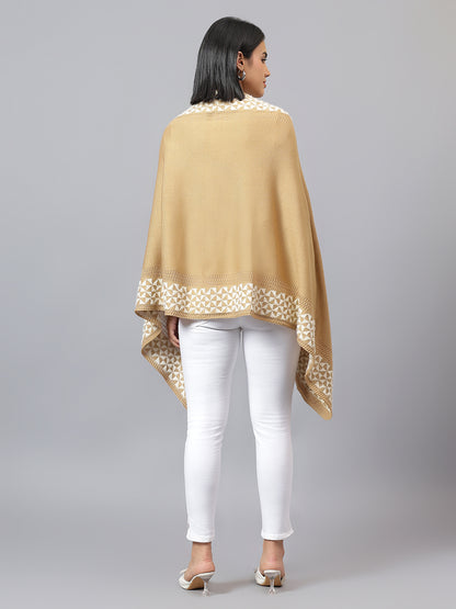 Women's Casual Khaki Jacquard Stole