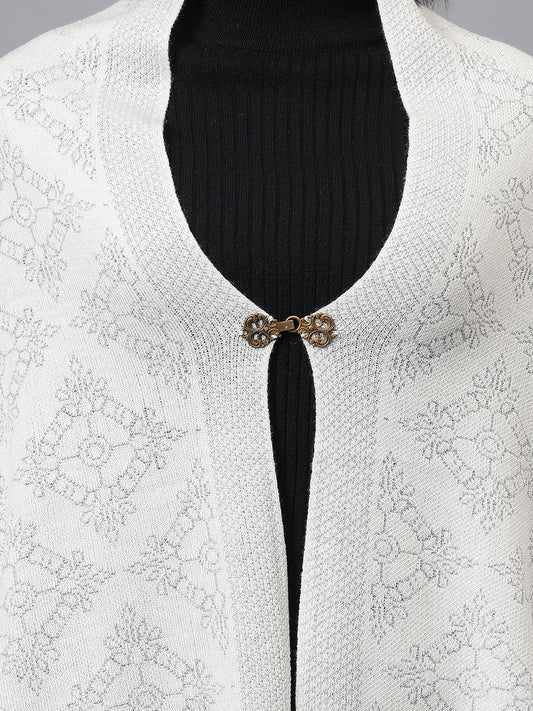 Women's Casual Ivory Jacquard Stole