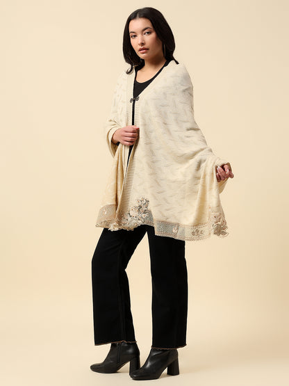 Stole for Women l Premium Casual Soft Stole Acrylic Self Design Pattern