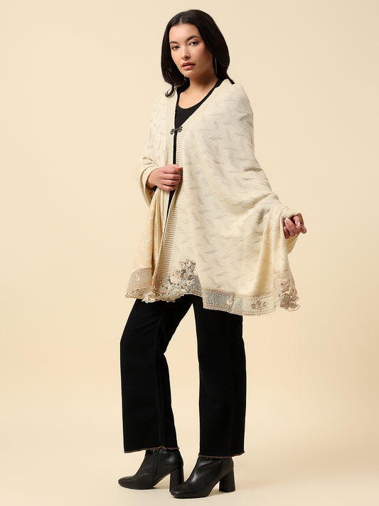 Stole for Women l Premium Casual Soft Stole Acrylic Self Design Pattern