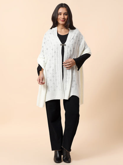 Stole for Women l Premium Casual Soft Stole Acrylic Fabric Self Design Pattern