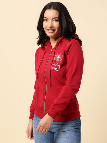 Sweatshirt for Women |Winter Wear Fleece Fabric Zipper Closure Regular Fit Solid Pattern