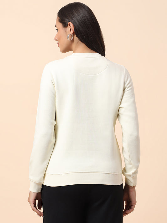 Sweatshirt for Women l Winter Wear Poly Cotton Fabric Closure Pull-On Regular Fit Printed Pattern