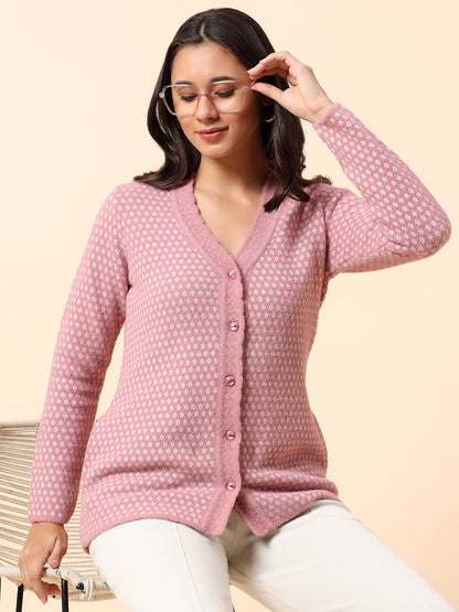 Sweater for Women l Winter Wear Fancy Fabric V-Neck Regular Fit Printed Pattern