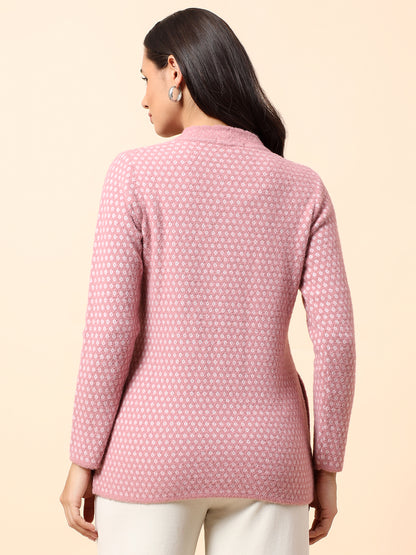 Sweater for Women l Winter Wear Fancy Fabric V-Neck Regular Fit Printed Pattern