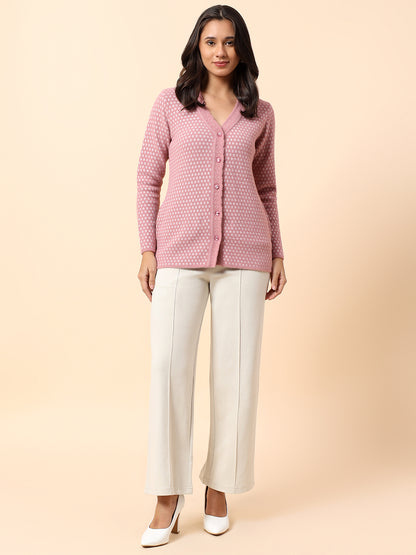 Sweater for Women l Winter Wear Fancy Fabric V-Neck Regular Fit Printed Pattern