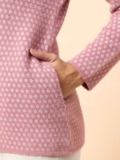 Sweater for Women l Winter Wear Fancy Fabric V-Neck Regular Fit Printed Pattern