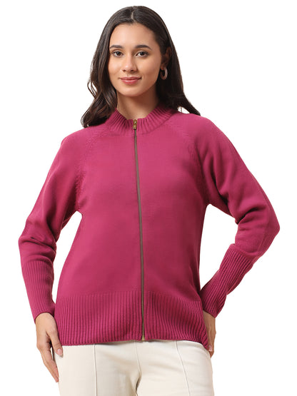 Sweater for Women l Winter Wear Acrylic Fabric Mandarin Collar Regular Fit Solid Pattern