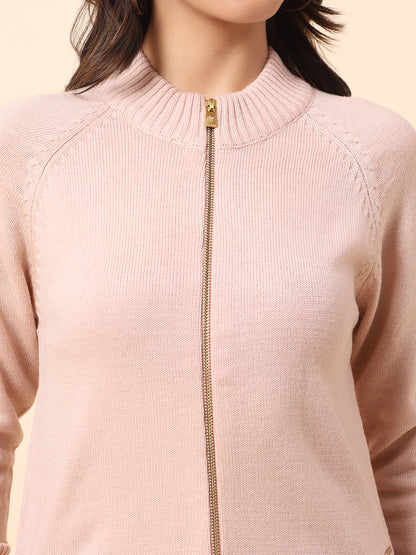 Sweater for Women l Winter Wear Acrylic Fabric Mandarin Collar Regular Fit Solid Pattern