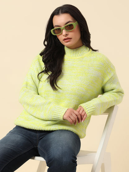 Sweater for Women | Winter Wear Knitted Fabric Round Neck Regular Fit Self Design Pattern