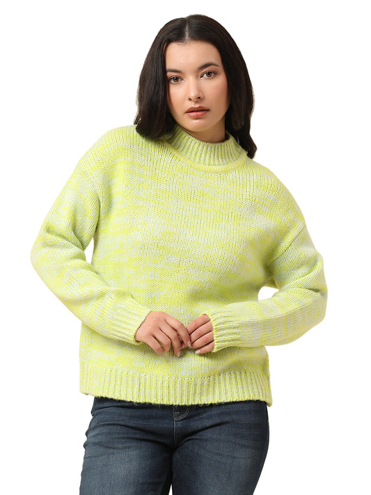 Sweater for Women | Winter Wear Knitted Fabric Round Neck Regular Fit Self Design Pattern