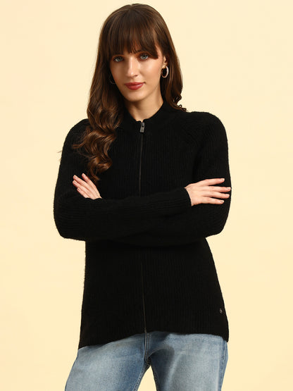 Sweater for Women | Winter Wear Knitted Fabric Round Neck Regular Fit Solid Pattern