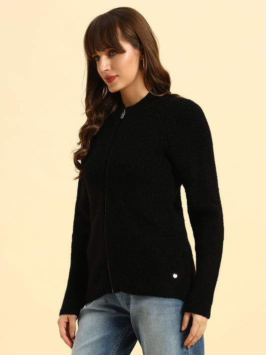 Sweater for Women | Winter Wear Knitted Fabric Round Neck Regular Fit Solid Pattern