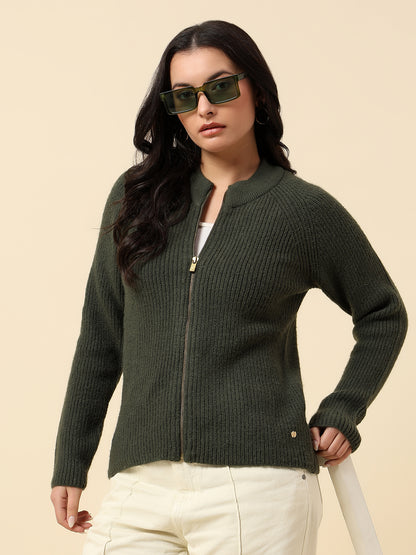 Sweater for Women | Winter Wear Knitted Fabric Round Neck Regular Fit Solid Pattern