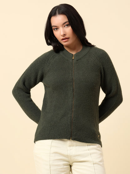 Sweater for Women | Winter Wear Knitted Fabric Round Neck Regular Fit Solid Pattern