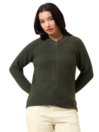 Sweater for Women | Winter Wear Knitted Fabric Round Neck Regular Fit Solid Pattern