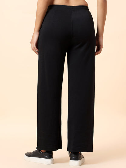 Formal Trouser for Women | Breathable & Soft with Color Fastness Regular Fit Polyester Fabric Solid Pattern Elasticated Closure