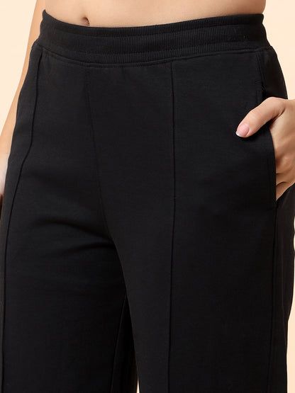 Formal Trouser for Women | Breathable & Soft with Color Fastness Regular Fit Polyester Fabric Solid Pattern Elasticated Closure