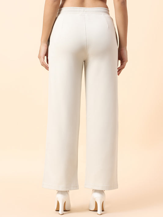 Formal Trouser for Women | Breathable & Soft with Color Fastness Regular Fit Polyester Fabric Solid Pattern Elasticated Closure