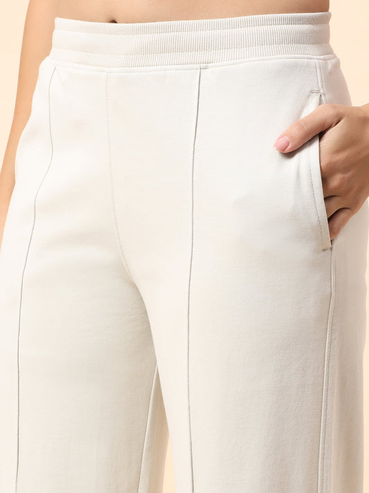 Formal Trouser for Women | Breathable & Soft with Color Fastness Regular Fit Polyester Fabric Solid Pattern Elasticated Closure