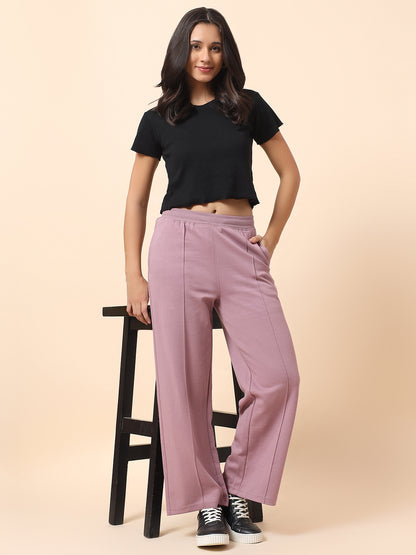 Formal Trouser for Women | Breathable & Soft with Color Fastness Regular Fit Polyester Fabric Solid Pattern Elasticated Closure