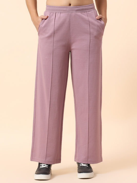 Formal Trouser for Women | Breathable & Soft with Color Fastness Regular Fit Polyester Fabric Solid Pattern Elasticated Closure