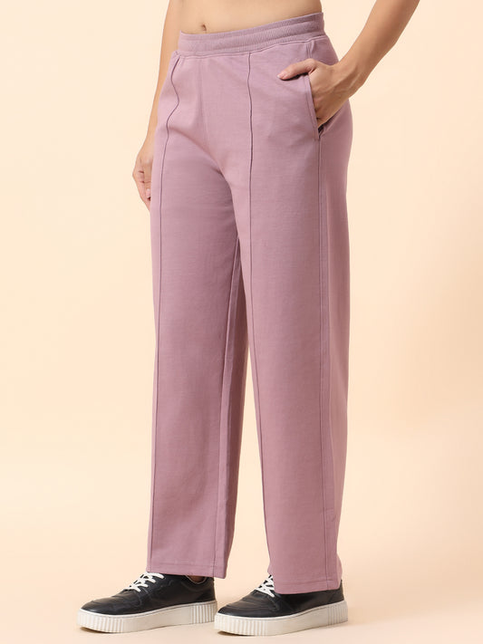 Formal Trouser for Women | Breathable & Soft with Color Fastness Regular Fit Polyester Fabric Solid Pattern Elasticated Closure