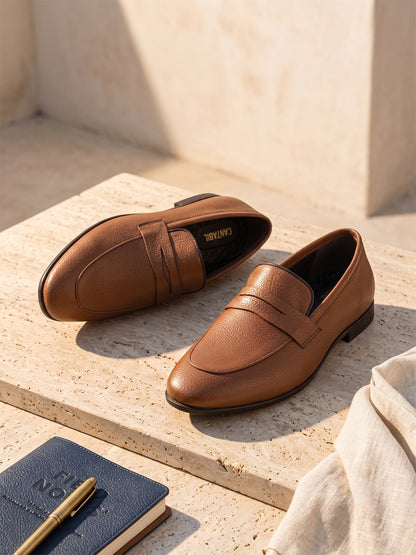 Men's Tan Solid Formal Shoes