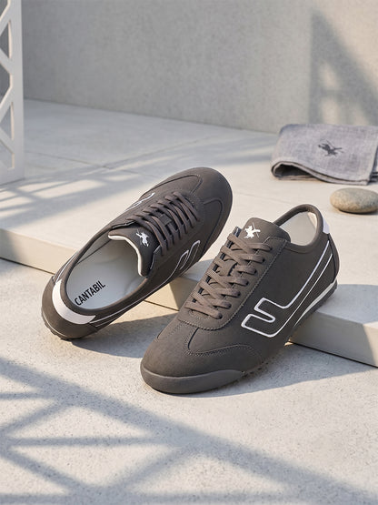 Men's Dark Grey Colourblock Casual Sneakers