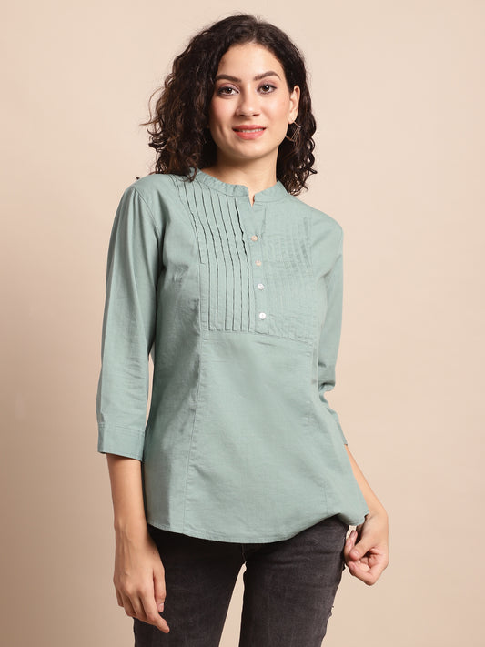 Cantabil Women Aqua Green Tunic (7137934803083)