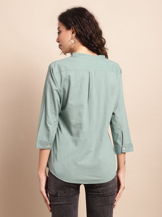Cantabil Women Aqua Green Tunic (7137934803083)