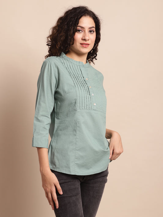 Cantabil Women Aqua Green Tunic (7137934803083)