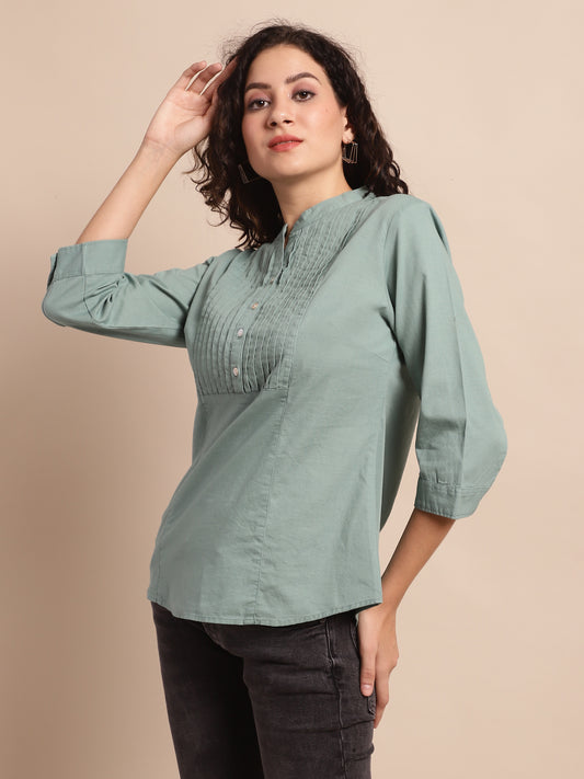 Cantabil Women Aqua Green Tunic (7137934803083)