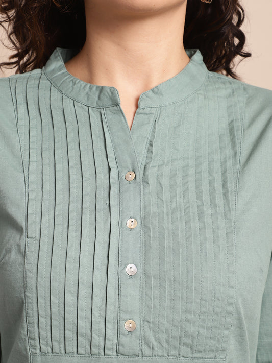 Cantabil Women Aqua Green Tunic (7137934803083)