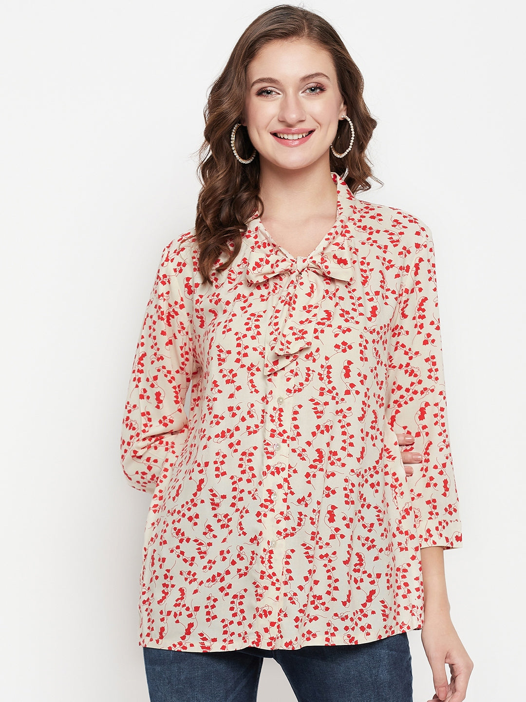 Cantabil Women Red Printed Tunic (7135776342155)