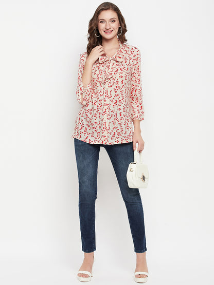 Cantabil Women Red Printed Tunic (7135776342155)