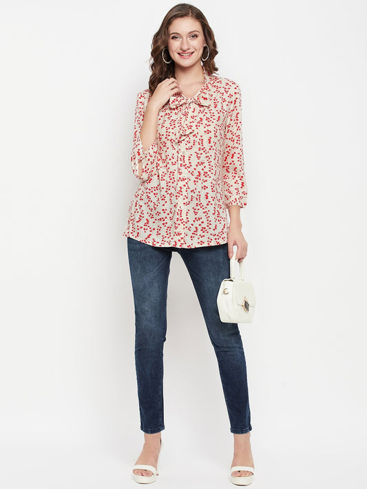Cantabil Women Red Printed Tunic (7135776342155)