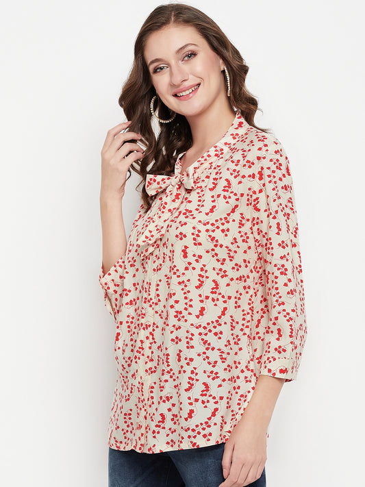 Cantabil Women Red Printed Tunic (7135776342155)