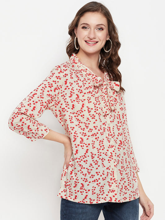 Cantabil Women Red Printed Tunic (7135776342155)