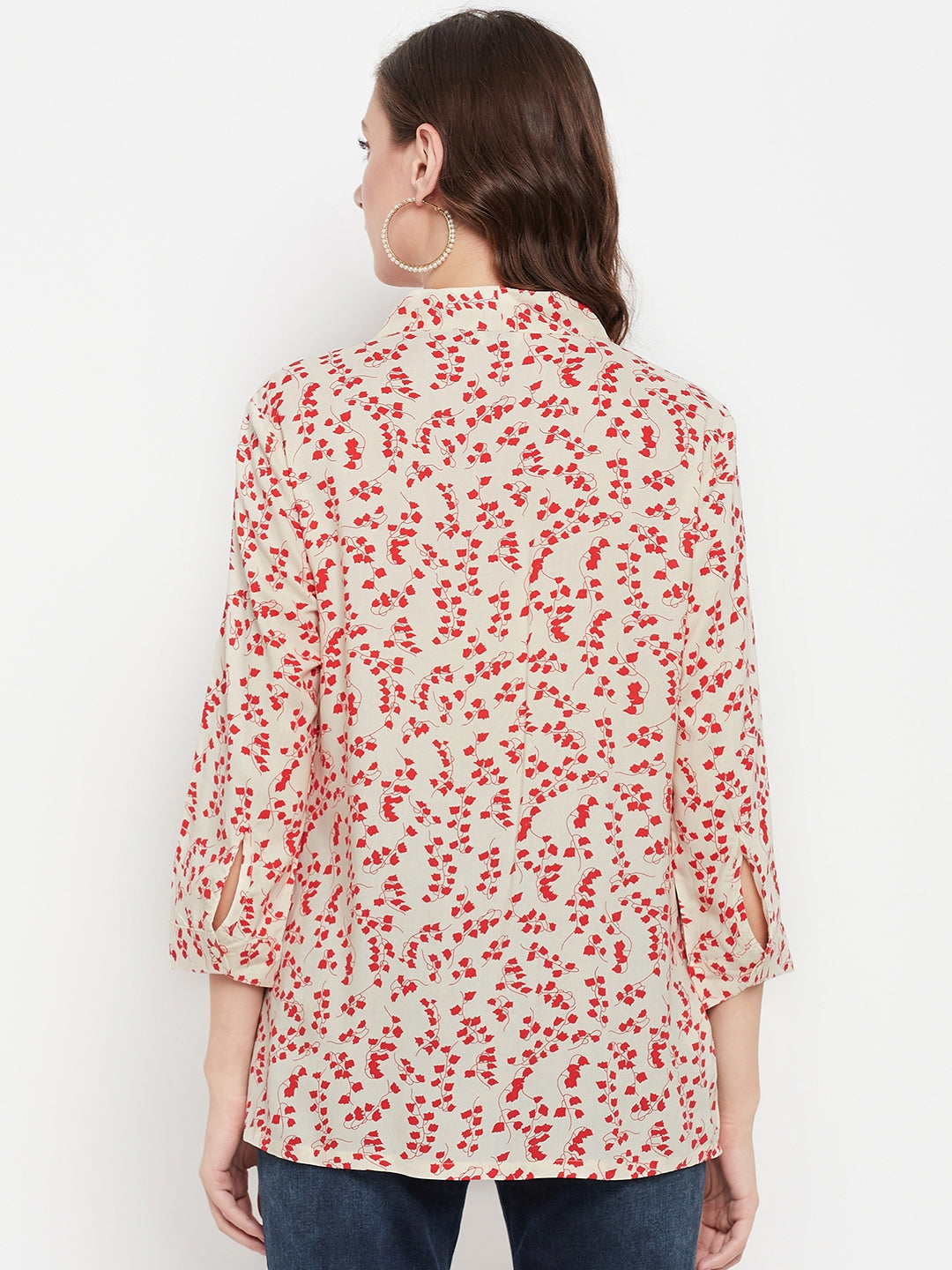 Cantabil Women Red Printed Tunic (7135776342155)