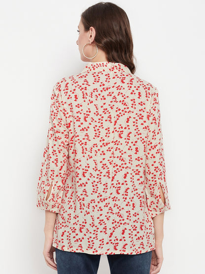 Cantabil Women Red Printed Tunic (7135776342155)