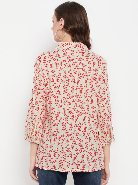 Cantabil Women Red Printed Tunic (7135776342155)