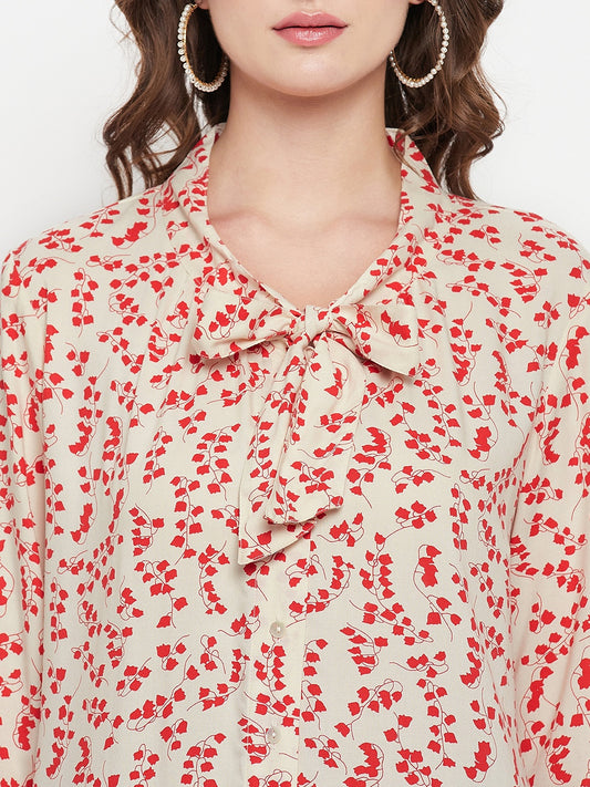 Cantabil Women Red Printed Tunic (7135776342155)