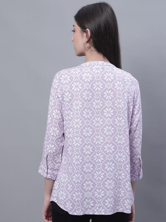 Cantabil Women Printed Purple Tunic (7135785025675)
