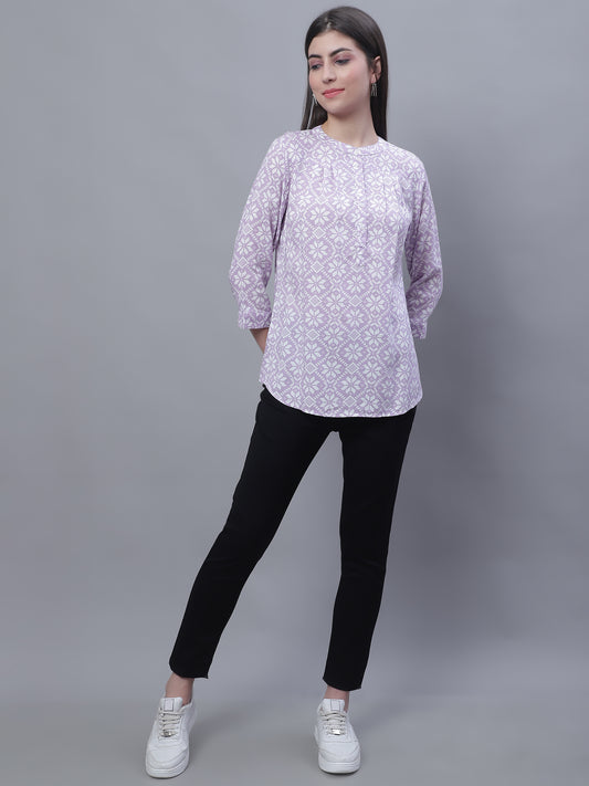 Cantabil Women Printed Purple Tunic (7135785025675)