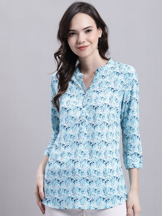 Cantabil Women Multi Color Floral Printed 3/4 sleeve Tunic (7155780878475)