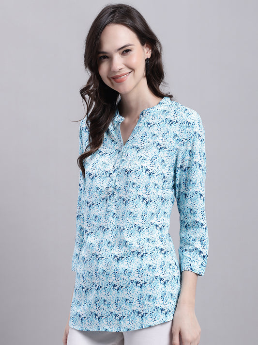 Cantabil Women Multi Color Floral Printed 3/4 sleeve Tunic (7155780878475)