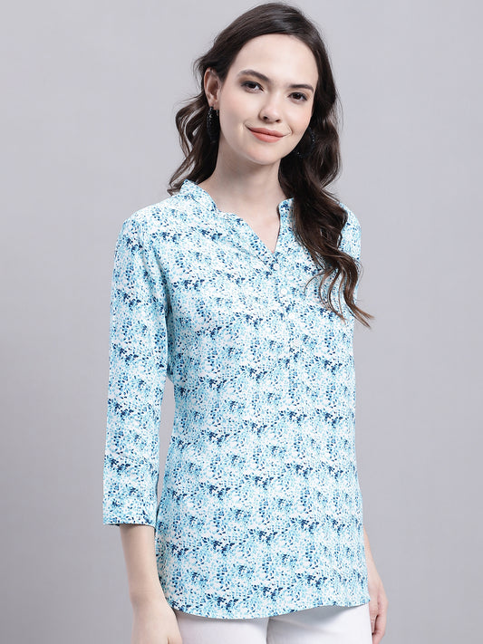 Cantabil Women Multi Color Floral Printed 3/4 sleeve Tunic (7155780878475)