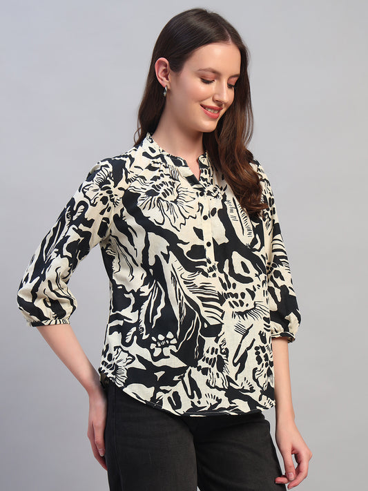 Tunic for Women | Breathable & Soft with Color Fastness Regular Fit Round Neck Cotton Linen Fabric Printed Pattern